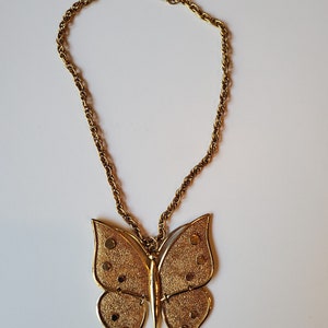 Vintage Butterfly Movable Necklace Bug Necklace  Large image 3
