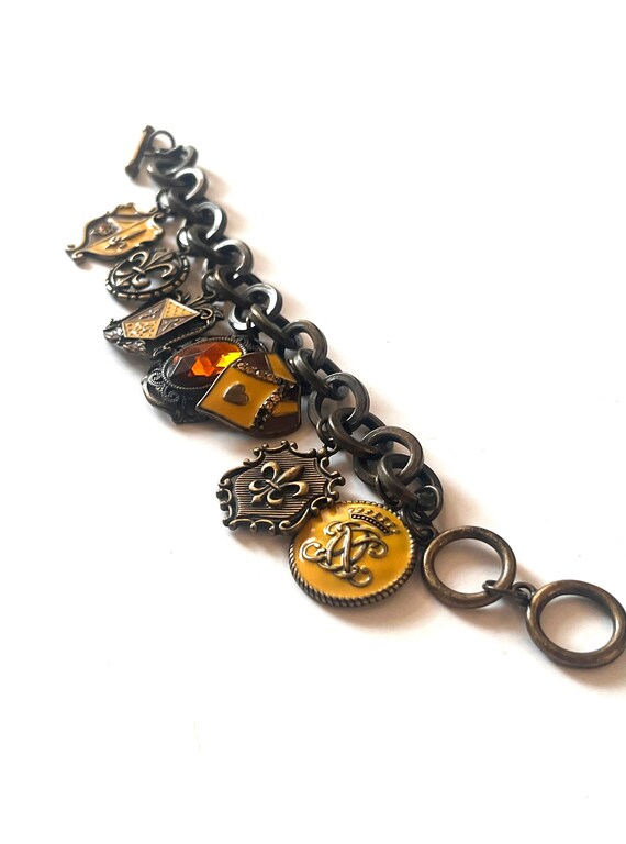 Coat of Arms Charm Bracelet, Vintage Charm Bracel… - image 2