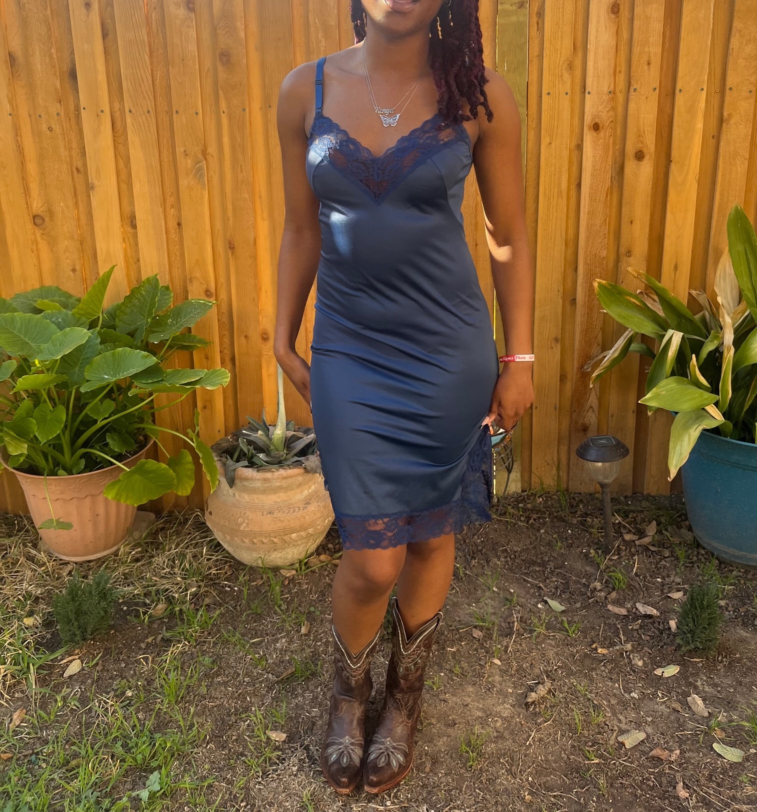 Vintage Navy Blue Full Slip Dress by Movie Star Etsy