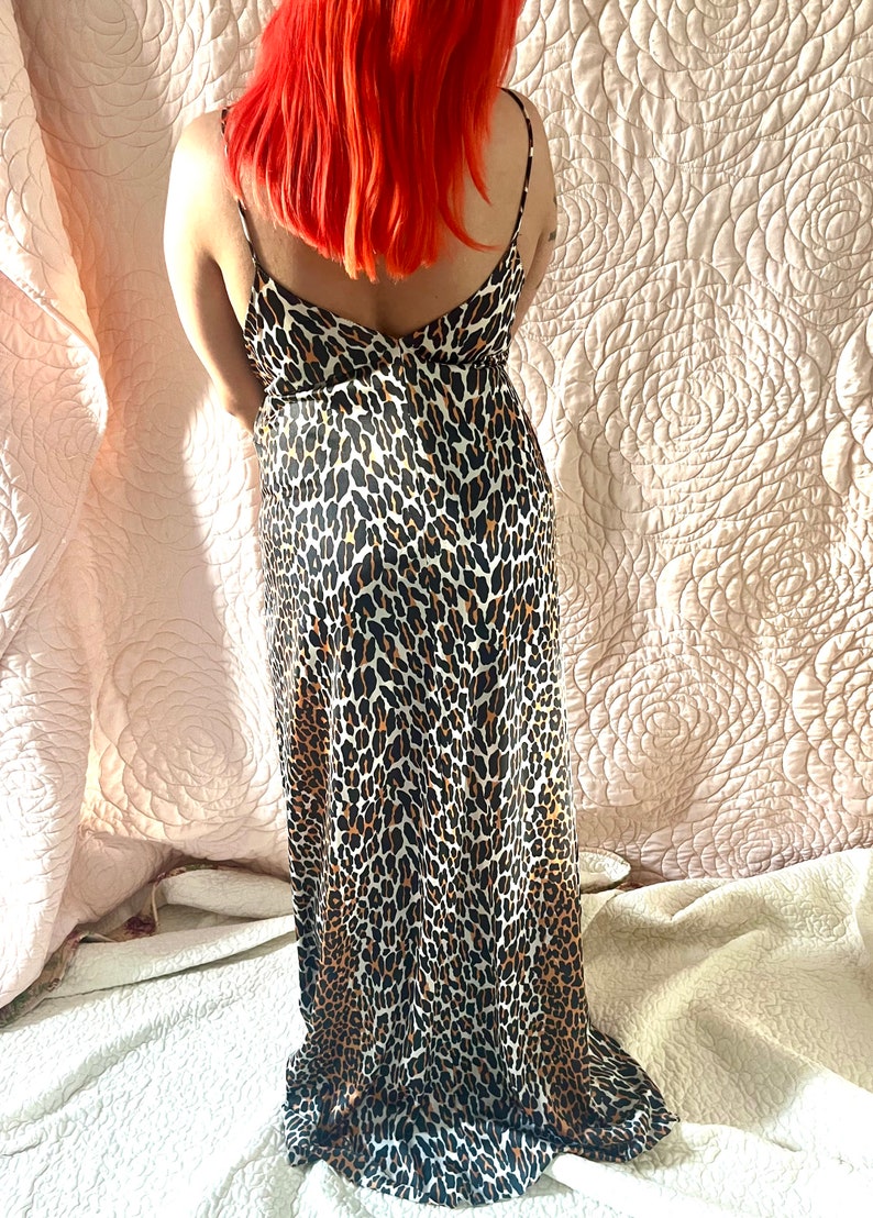 Vintage Cheetah Slipdress, Vintage Lingerie, Animal Print Lingerie, Retro Jurk, Vanity Fair Lingerie, Lingerie afbeelding 2