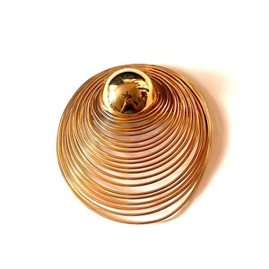 Vintage Golden Brooch, Gold Pin, Wire Brooch, Vintage Wire Pin, Gold Toned Pin, Gold Toned Jewelry, Vintage Abstract Brooch image 4
