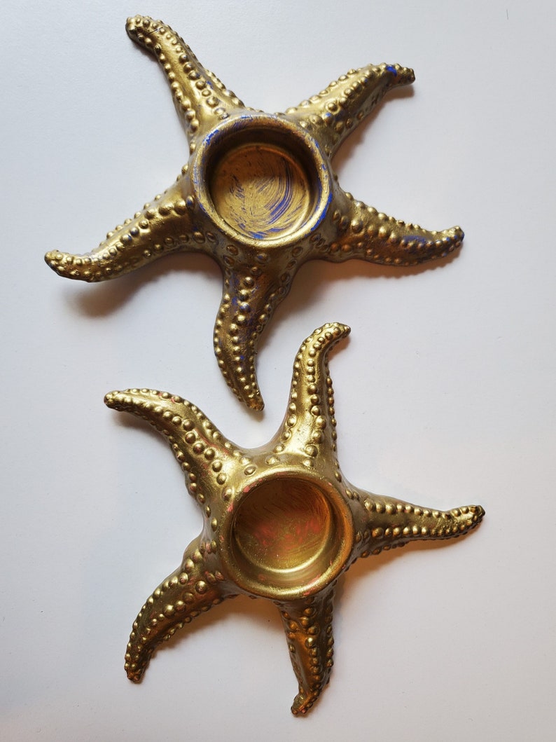 Starfish Candle Holder, Tealight Holders, Starfish Decor, Beach Decor, Starfish Tealight Holders, Gold Candle Holders, Gold Tealight Holders image 2