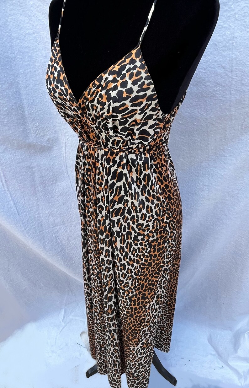 Vintage Cheetah Slipdress, Vintage Lingerie, Animal Print Lingerie, Retro Jurk, Vanity Fair Lingerie, Lingerie afbeelding 4