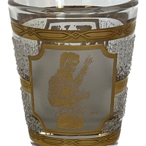 Elvis Presley Shot Glass 22K, Graceland Shot Glass, Elvis Collectible Shot Glass, Graceland Glass, Retro Barware, Elvis Glass Collectibles