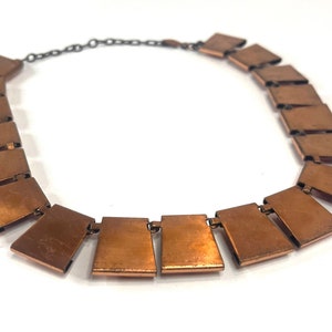 MATISSE Vintage Red Stone and Copper Necklace, Copper and enamel Choker, Vintage Copper Bib Necklace, Choker, Designer Choker image 8