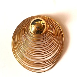 Vintage Golden Brooch, Gold Pin, Wire Brooch, Vintage Wire Pin, Gold Toned Pin, Gold Toned Jewelry, Vintage Abstract Brooch image 1