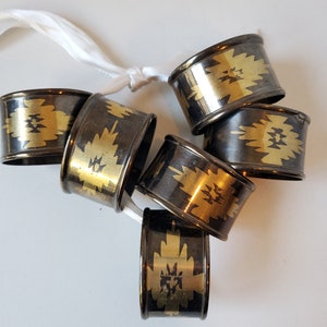Napkin Ring Holders Vintage, Southwestern Napkin Rings, Metal Napkin Ring Holders, Six Napkin Rings, Dinner Part Decor, Wreath Decor
