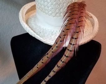 Gorgeous ⚜️ Authentic  1960s  Vintage Woven &  Fabric Sash Hat ? ? ⚜️ m_681b9f169f19e2503503c490.jpg main image 4