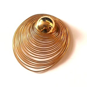 Vintage Golden Brooch, Gold Pin, Wire Brooch, Vintage Wire Pin, Gold Toned Pin, Gold Toned Jewelry, Vintage Abstract Brooch image 7