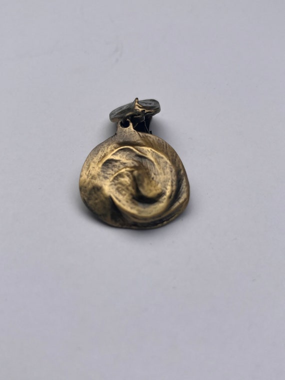 Vintage Brush Gold Earrings, Vintage Clip-On Earr… - image 6
