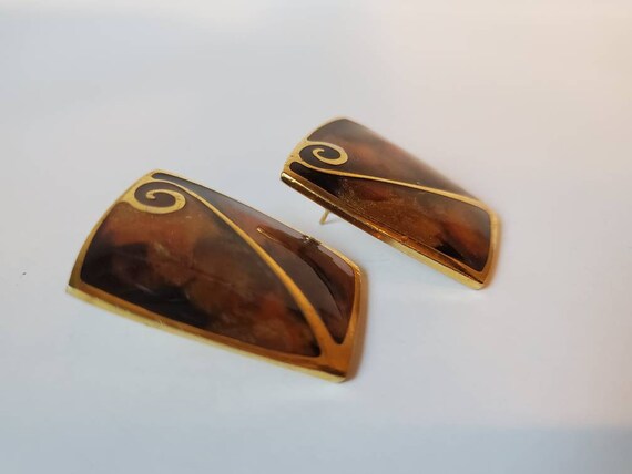 Vintage enameled earrings by Berebi, 1980's - image 3