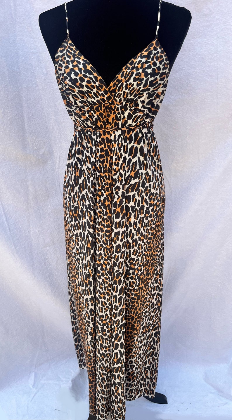 Vintage Cheetah Slipdress, Vintage Lingerie, Animal Print Lingerie, Retro Jurk, Vanity Fair Lingerie, Lingerie afbeelding 3