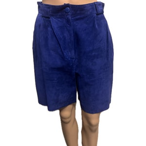 FIRENZI Santa Barbara, Blue Suede Shorts, Vintage Shorts, 1980s Bermuda Shorts, Firenze Shorts, 80s Fashion, Vintage Fashion, Designer Short