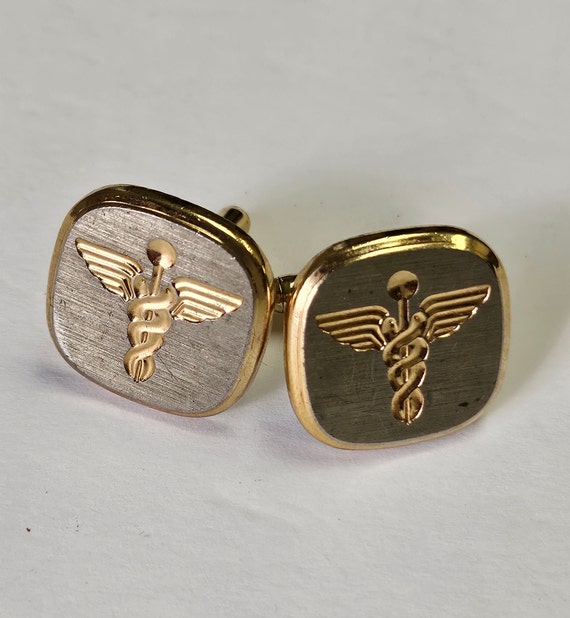 CADUCEUS RARE Vintage Cufflinks, Vintage Cufflinks