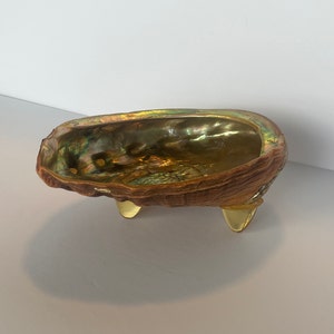 Abalone Shell Bowl, Shell Ashtray, Abalone and Resin Bowl, Sage Bowl, Vintage Abalone Shell Decor, Shell Decor, Recreational Bowl, Sage Bowl