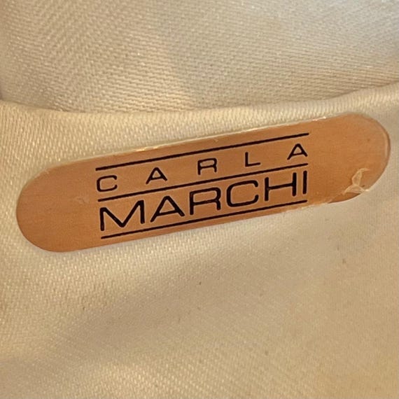 Vintage Carla Marchi Beaded Purse, White Gold Beaded Purse  display picture 1