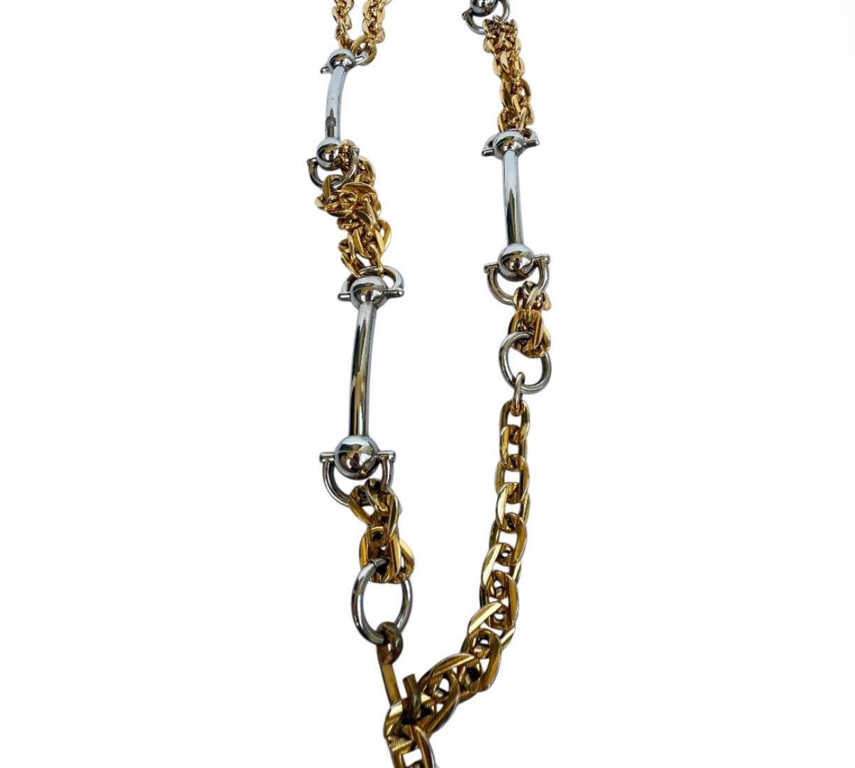 Vintage Morris Moskowitz Chain Belt, Two Tone Gold & Silver 