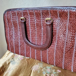 Bolsa MORRIS MOSKOWITZ, bolsa de couro vintage, sacola de tweed, sacola de grife, bolsa retrô dos anos 70, bolsa de grife, sacola de couro