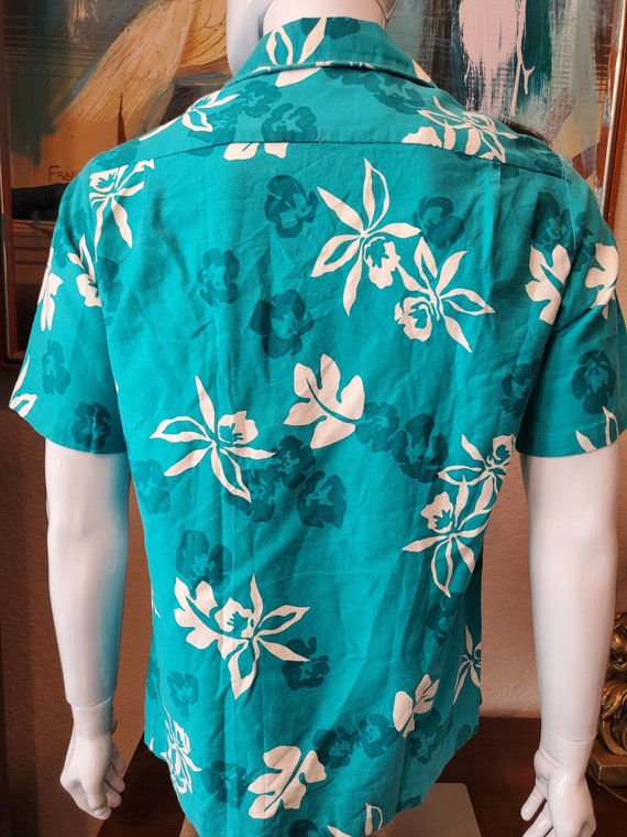 Vintage Hawaiian Shirt, Blue Hawaiian Shirt, Vint… - image 3