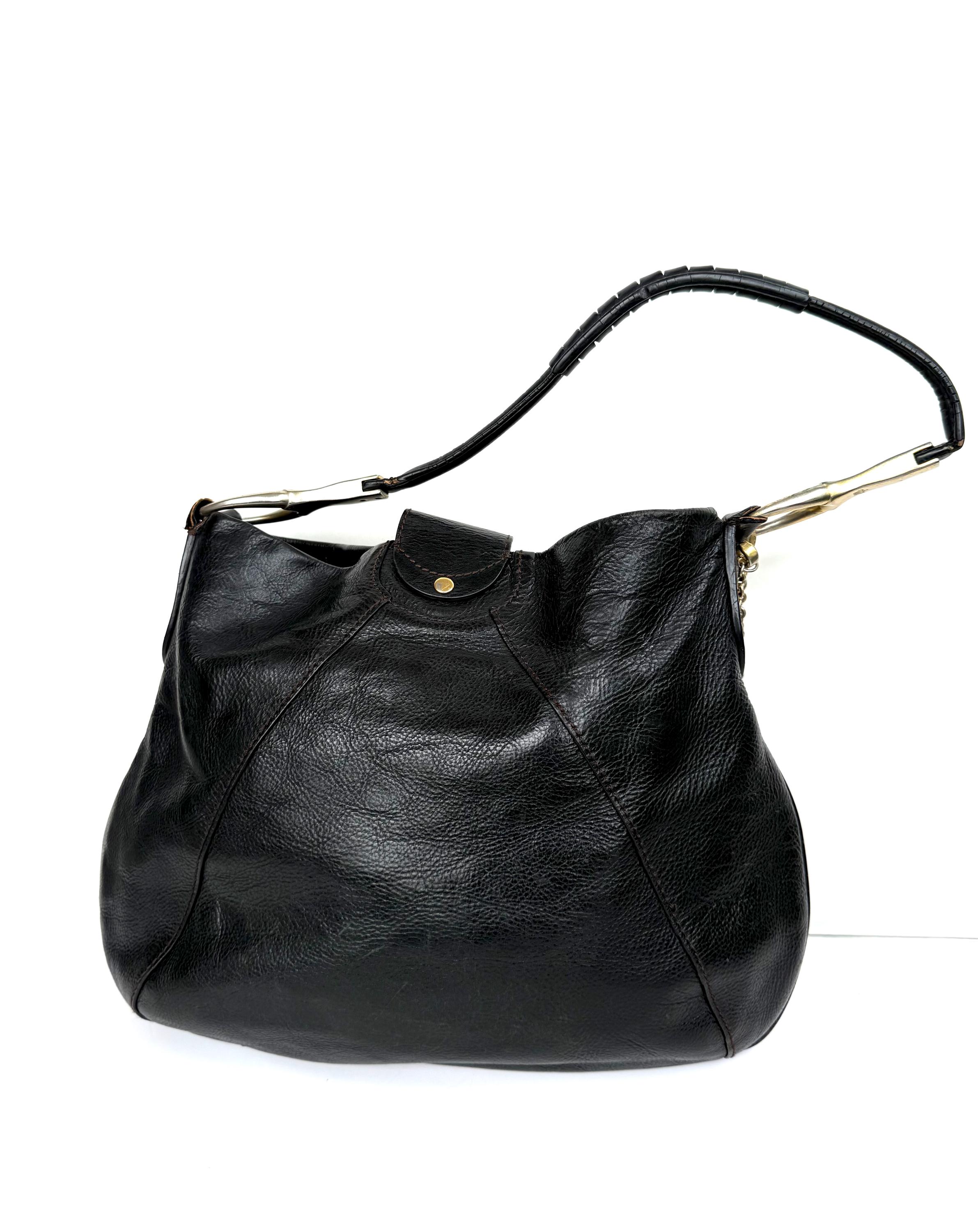 Vintage Juicy Couture Purse, Crown Crest Black Leather Shoulder