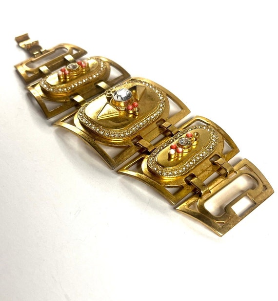 Vintage Juicy Couture Bracelet, Gold Panel Bracel… - image 2