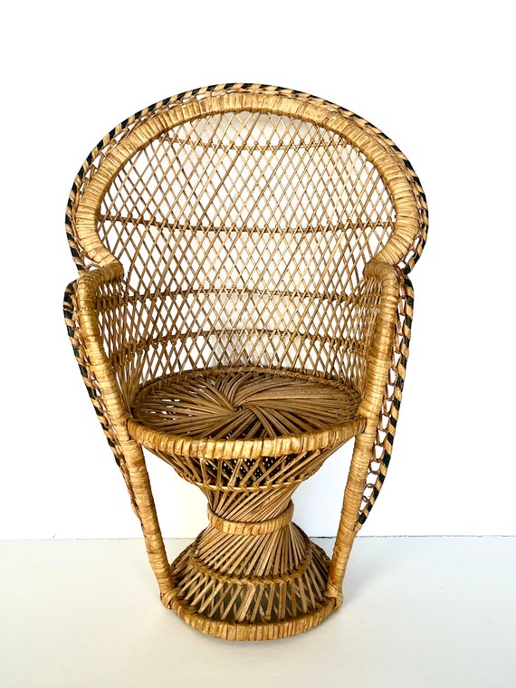 Small Wicker Chair Decorative Chair Doll Chair Vintage Doll Furniture Mini Wicker Chair Vintage Wicker Chair Retro Furniture Barbie Etsy UK