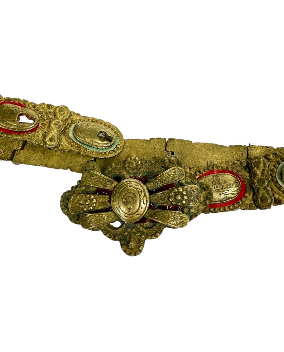 Antique Ottoman Brass Belt With Buckle, 19th Century Turkish  display picture 3