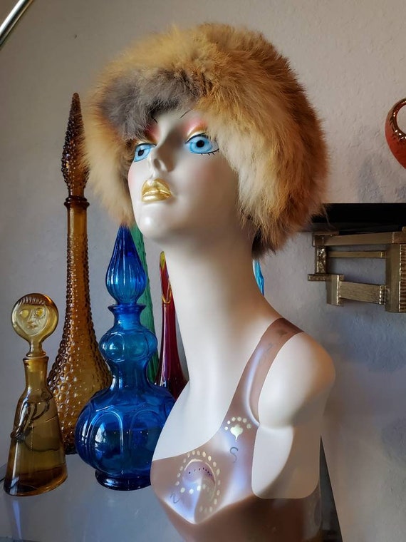 Fox fur hat vintage,1960's