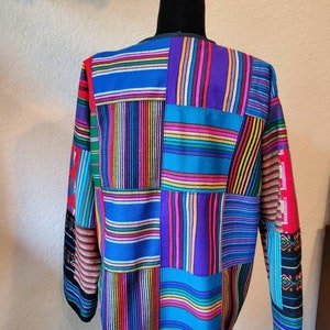 Multi color patchwork blazer handwoven image 8