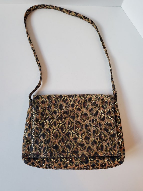 Vintage leopard purse with gold glitter by Sharif