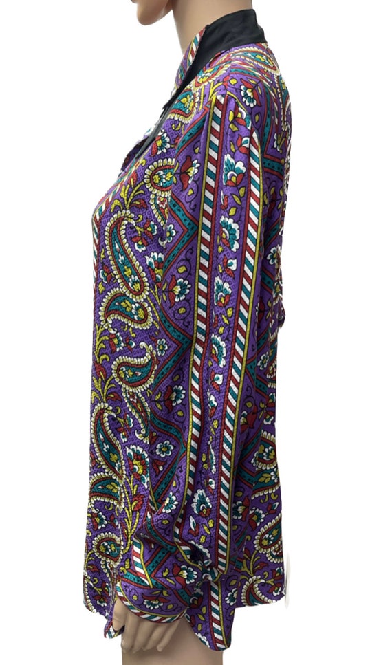 BOB MACKIE Vintage Silk Shirt, Patterned Silk Shirt