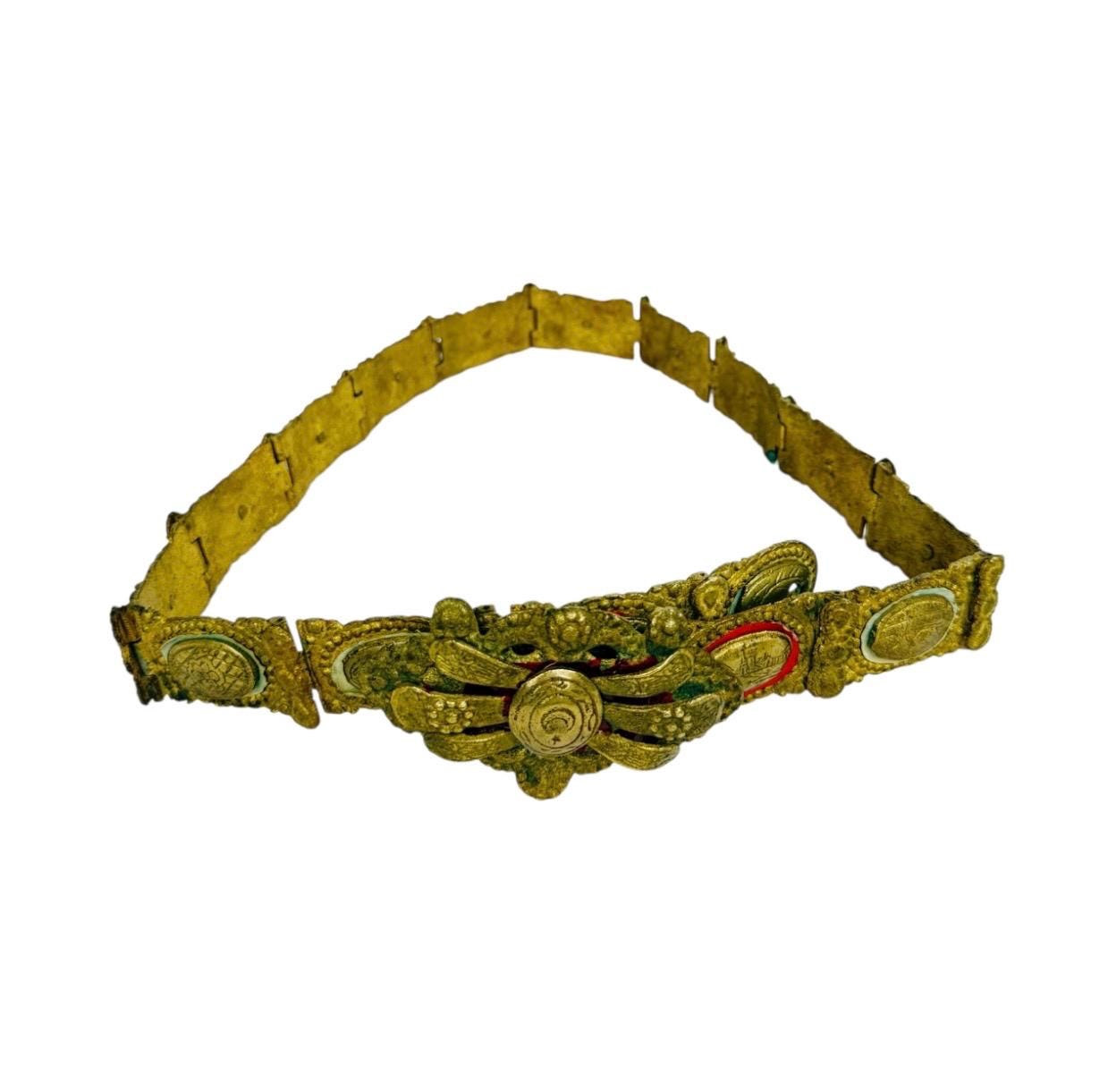 19th Century Antique Ottoman Turkish c1800s Brass Niello Paneled Pictorial Belt TEN SILVER BELTS, OTTOMAN TURKEY AND PROVINCES, LATE 19TH  main image 2