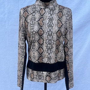 Snake Print Top, Long Sleeve Top, Designs by Amanda Alarcon Hunter, Animal Print Top, Designer Top, OOAK top, Designer Shirt, Designer Top