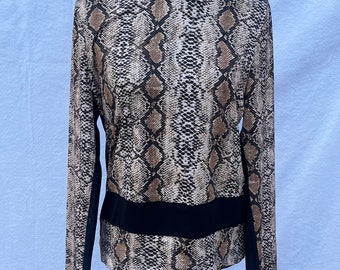 Snake Print Top, Long Sleeve Top, Designs by Amanda Alarcon Hunter, Animal Print Top, Designer Top, OOAK top, Designer Shirt, Designer Top