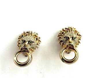 Boucles D'oreilles Clips Lion Ethnique Vintage - Or - Alliage Cuivré - Sans Marque - Neuf Sans Boîte