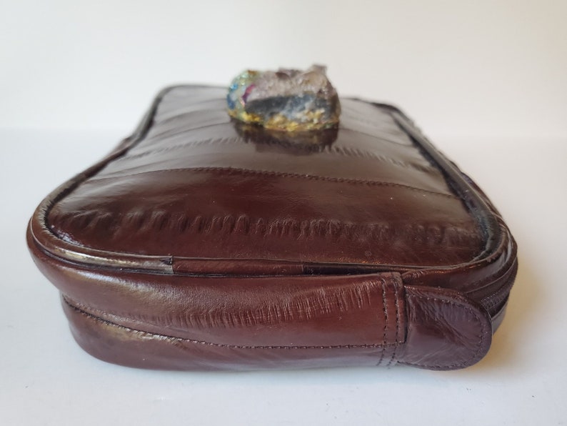 Designer vintage Eel skin bag with amethyst and quartz stones by Amanda Alarcon-Hunter for Minx and Onyx Vintage image 5