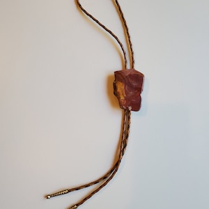Bennet Bolo Tie, Artist Stamped, Southwest Tie, Vintage Bolo, Bolo Tie, Stone Bolo Tie, Leather Bolo Tie, Large Bolo Tie, Silver Bolo Tie