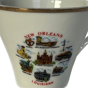 New Orleans Teacup and Saucer, Collectible Teacup and Saucer, Souvenir Teacup and Saucer, Ceramic Teacup and Saucer image 7