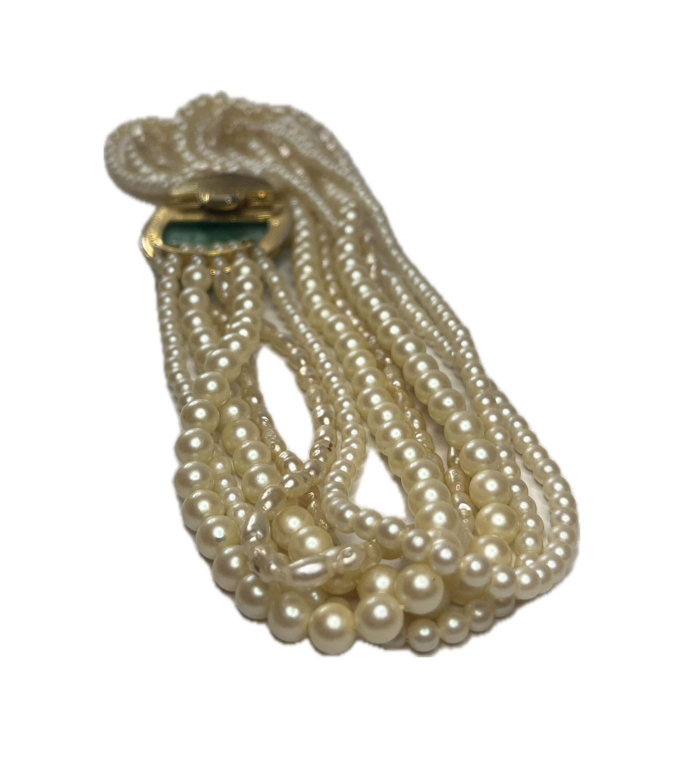 GAY BOYER Vintage Multi Strand Pearl Necklace, Gay Boyer