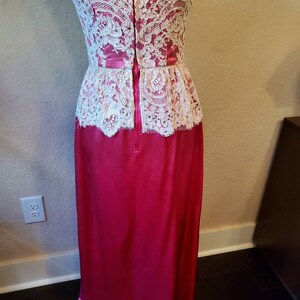 Vintage fuchsia and lace gown by Reynolds Designs Atlanta, 1980's image 6