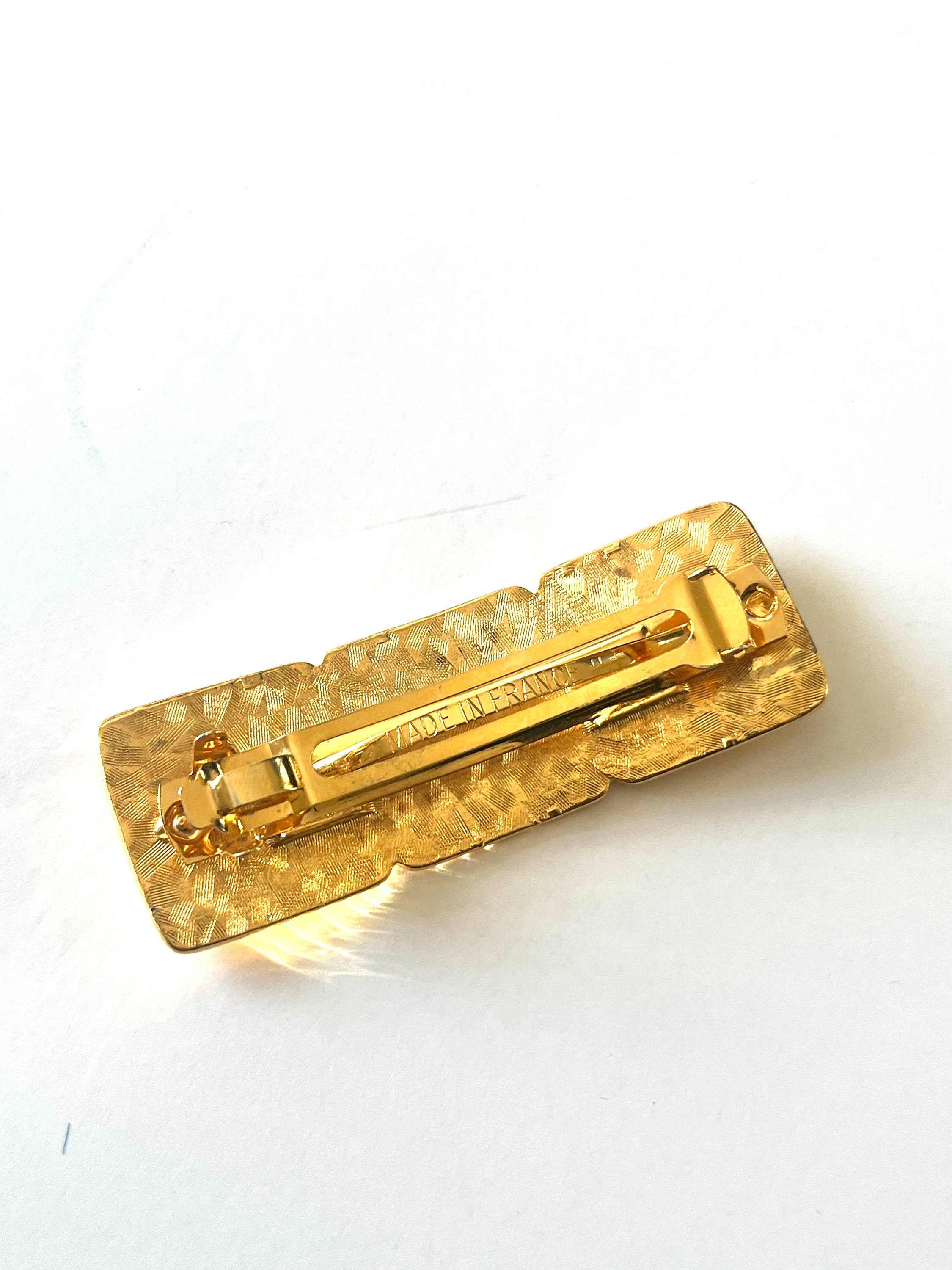 Anne Klein Vintage Hair Clip, Vintage Anne Klein, Gold Lion  display picture 2