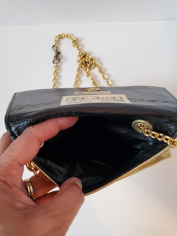 Gold Tone Leather Purse, Vintage Purse, Vintage C… - image 3