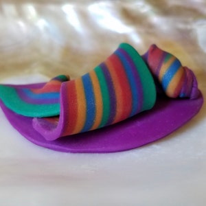 Rainbow Brooch vintage polymer,1990s