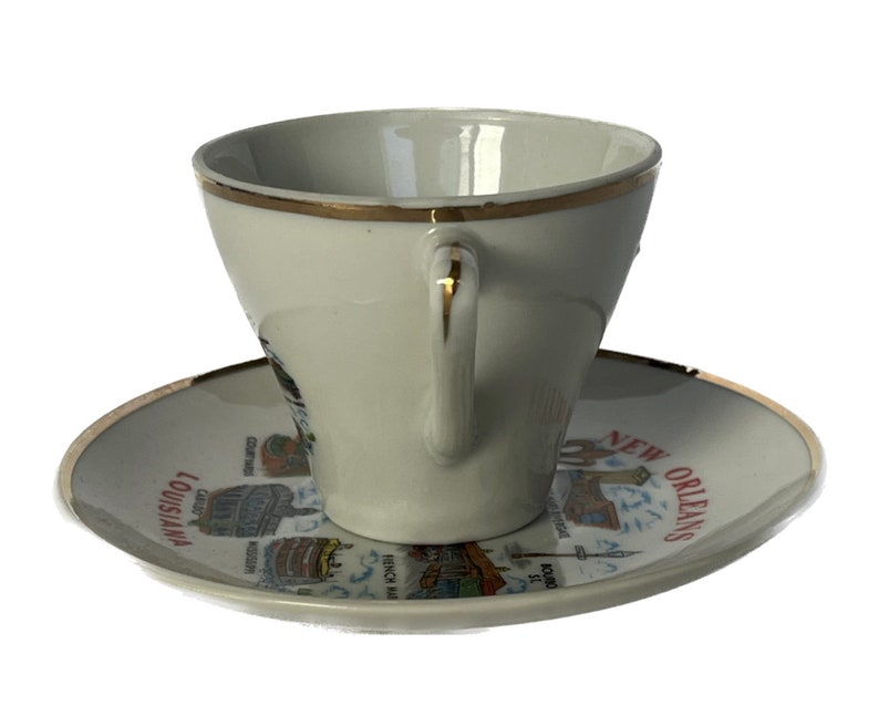 New Orleans Teacup and Saucer, Collectible Teacup and Saucer, Souvenir Teacup and Saucer, Ceramic Teacup and Saucer image 4