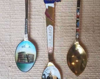 Vintage spoons Rome, Thailand and Toledo, Spain