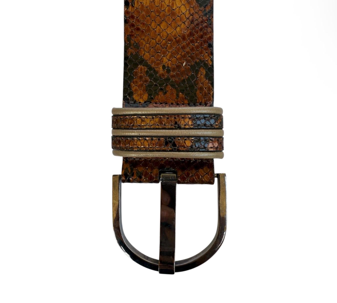 Vintage Streets Ahead Snake Embossed Leather Belt, Wide  display picture 1