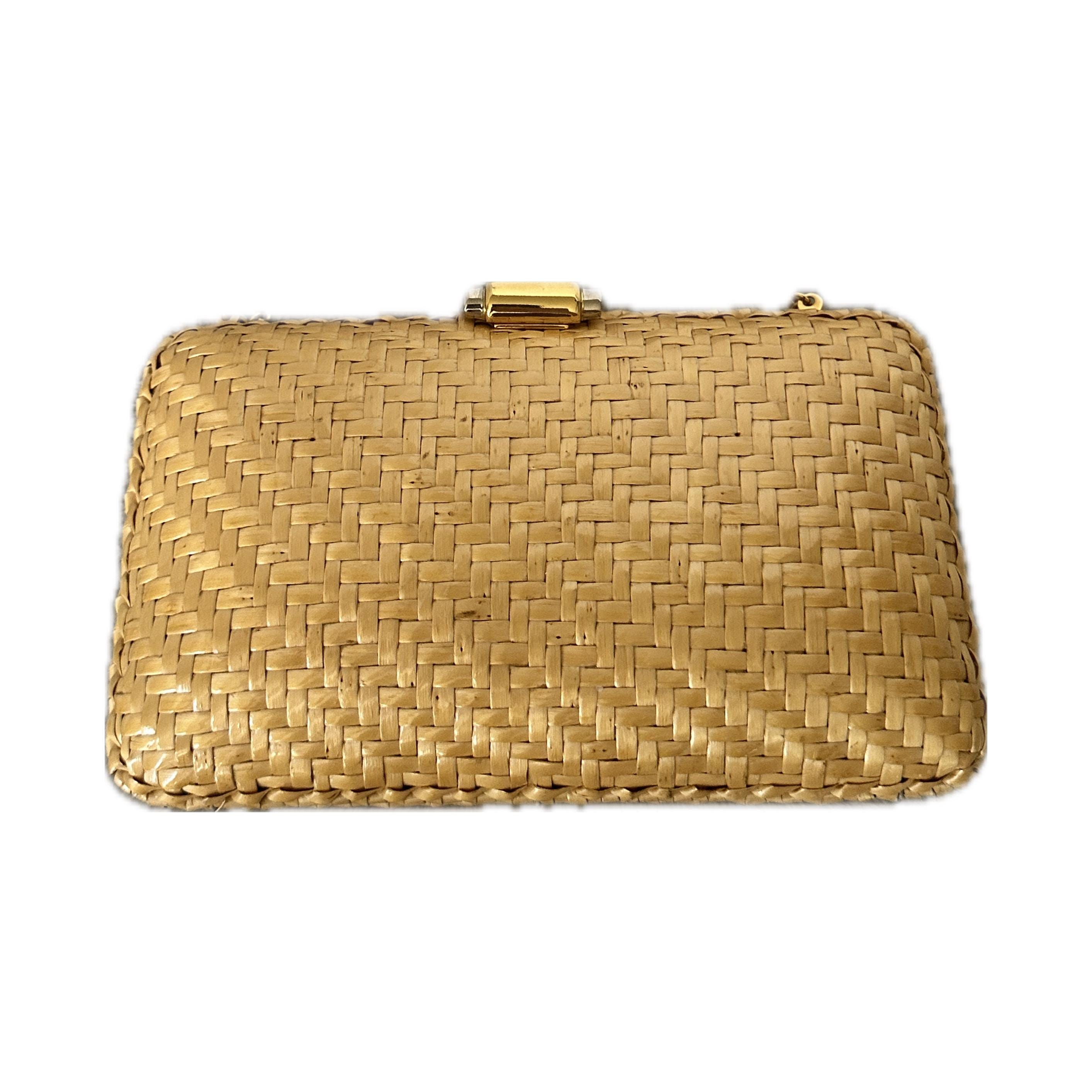 クラッチバッグ RODO Clutch bag with shoulder strap Vintage 1970s Rodo Italy Disco Purse Gold Metallic Crochet