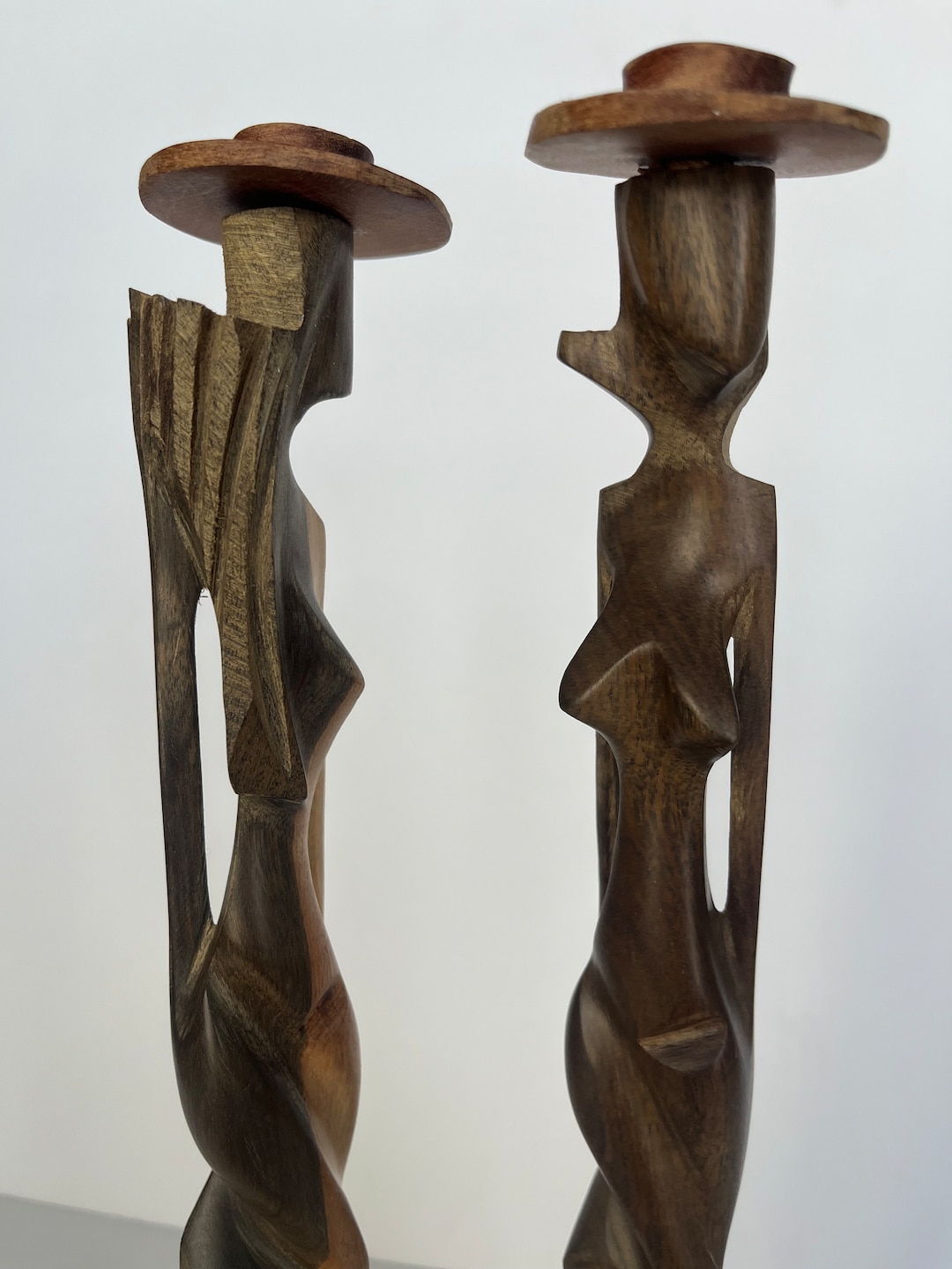 Vintage Wood Decor Wood People Handcarved Wood Decor Wooden Etsy