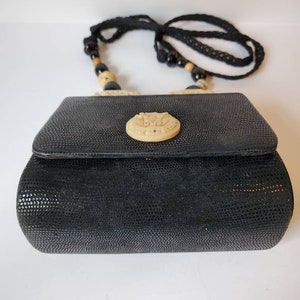 Vintage Rafael Sanchez black and cream designer purse1980s image 10