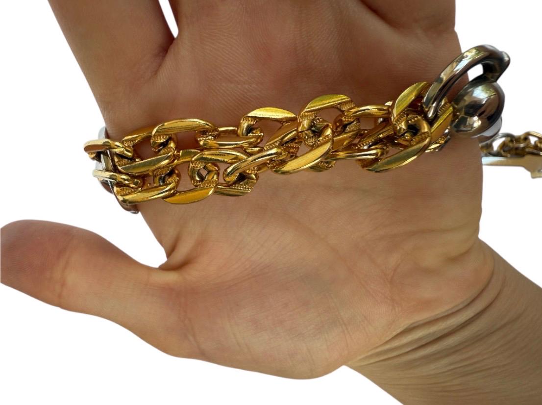 Vintage Morris Moskowitz Chain Belt, Two Tone Gold & Silver 